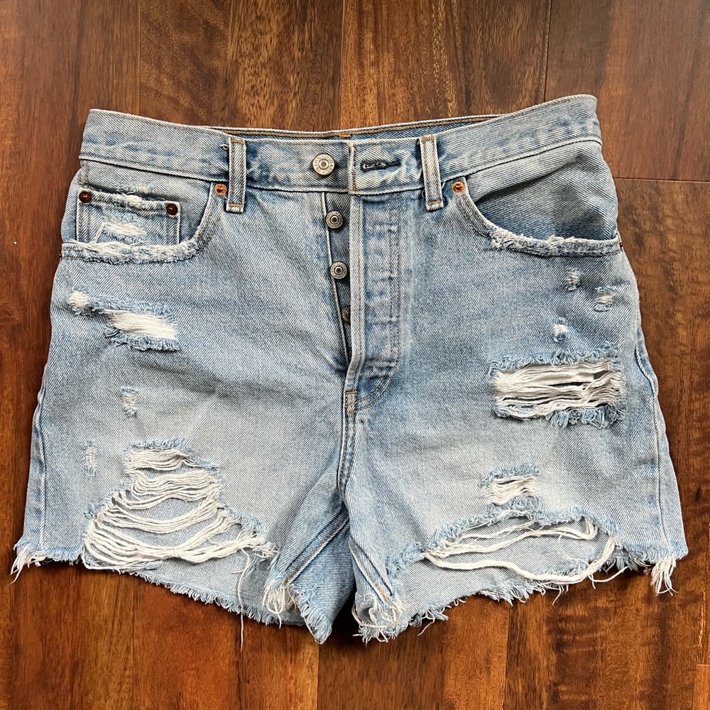 Abercrombie High Rise Distressed Cutoff Shorts